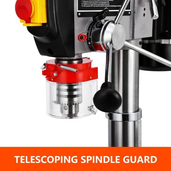 15 in Floor Drill Press, 7.5 Amp 120V Pure Copper Motor, 288-3084 RPM Variable Speed Cast Iron Bench Drill Press, 0-45° Tilting Worktable, Tabletop Drilling Machine for Wood Metal - Image 3