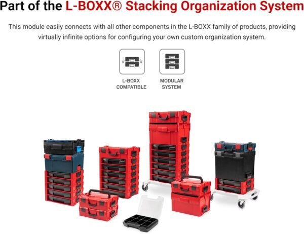 TEKTON 1/4, 3/8 Inch Drive 6-Point Socket and Ratchet, Screwdriver, and Pliers Set in Modular Stacking Tool Box, 2-Drawer (127-Piece) | OLB99002 - Image 2