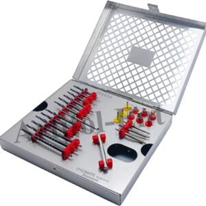 26 Pcs Dental Implant Premium Zygomatic Set for Implant Socket Preparation Black Titanium Coated Step Drills with Depth Probe, Motor Mount, Drivers and Ratchet Wrench Zygo Kit