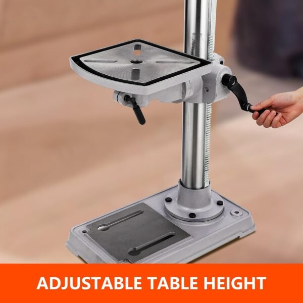 13 in Benchtop Drill Press, 7.5 Amp 120V Pure Copper Motor with Swing-away Safety Guard, 288-3084 RPM Variable Speed, 0-45°Tilting Worktable, Tabletop Drilling Machine for Wood Metal - Image 8