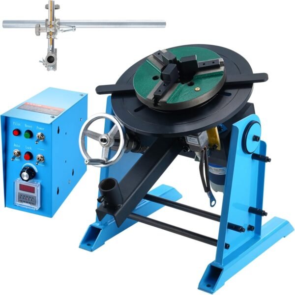 VEVOR 30KG/66LBS Rotary Welding Positioner, 1-12RPM 80W Welder Positioning Machine, 0-90° Welding Positioning Turntable Table with 12.4 Inch 3-Jaw Lathe Chuck & Welding Torch Stand Holder - Image 11