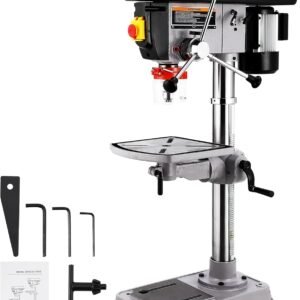 15 in Benchtop Drill Press, 7.5 Amp 120V Pure Copper Motor, 288-3084 RPM Variable Speed Cast Iron Bench Drill Press, 0-45°Tilting Worktable, Tabletop Drilling Machine for Wood Metal