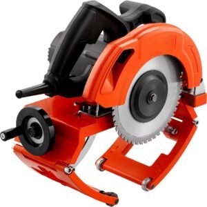 110V Electric Automatic Pipe Cutting Machine, Precise Fast Pipeline Cutter for 40-250MM Diameter Pipes with Precision Rail Fixing, 93HRA&1500MPA Steel Blade，Adjustable Protective Cover