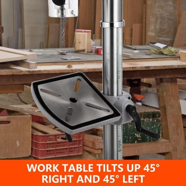 13" Powerful Floor Drill Press, 7.5A Motor, 288-3084 RPM Variable Speed, Chuck Capacity 5/8", Excellent Heat Dissipation, Precise Drilling, Cast Iron Bench Drill Press - Image 4