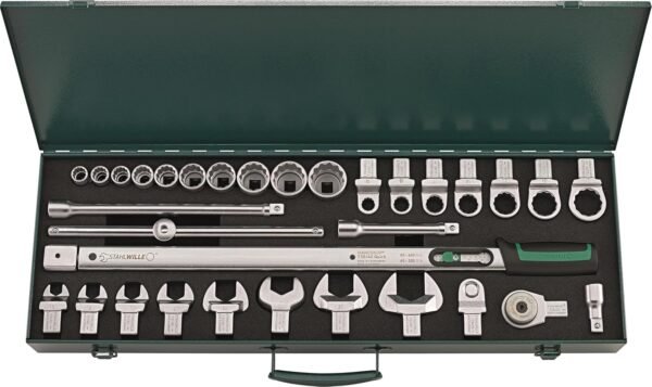 Stahlwille 96502053 32-Piece Torque Wrench Set with Ratchet, Insert Tools, Sockets & Accessories, Ideal for General Work, in Durable Steel Case, Made in Germany