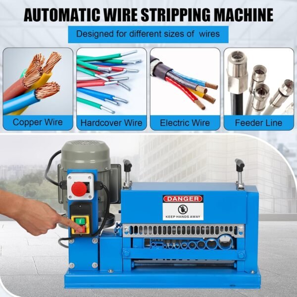 Towallmark Wire Stripping Machine 0.06 inch -1.5 inch, 370w Portable Powered Wire Stripper Machine, 11 Channels 10 Blades & 65ft/minute, Automatic Wire Stripping Tool for Recycling Copper Wire - Image 3