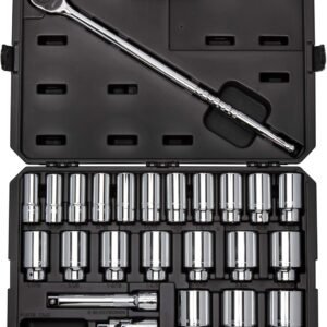 TEKTON 3/4 Inch Drive Deep 6-Point Socket and Ratchet Set, 24-Piece (3/4-2 in.) | SKT35106