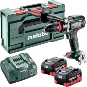 Metabo 18V Cordless High-Speed Driver Drill Kit | 2-18V 5.5Ah Batteries | Quick Change Chuck | Rohm Supra SK Drill Chuck | Made in Germany | BS 18 LTX-3 BL Q I Metal 5.5 Kit MB