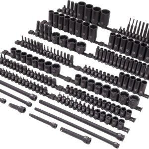 SUNEX 10181 3/8" & 1/2" Drive SAE & Metric 6 Point Standard & Deep with Star (E and Tamperproof), Triple Square, & Hex Bit, 181-Piece